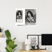 Zwei Porträts von Savinien Cyrano de Bergerac Poster (Heimbüro)