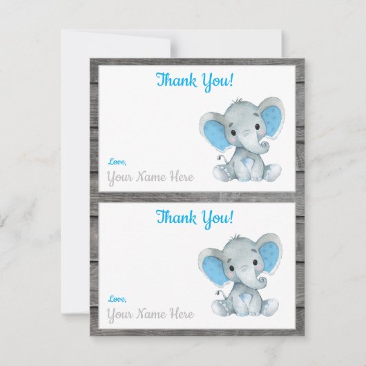 Zwei pro Seite Vielen Dank Karten Elephant Boy Dus (Vorderseite)