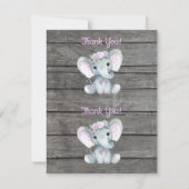 Zwei pro Seite Vielen Dank Karten Elephant Girl Du (Rückseite)