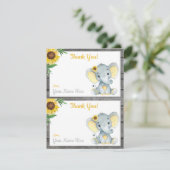 Zwei pro Seite Vielen Dank Karten Elephant Girl Du (Stehend Vorderseite)