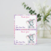 Zwei pro Seite Vielen Dank Karten Elephant Lila ro (Stehend Vorderseite)