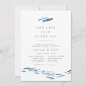 Zwei Proben weniger Fisch am Abend Einladung (Vorderseite)