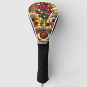 ZWEI PUDEL FEIERN WEIHNACHTEN GOLF HEADCOVER