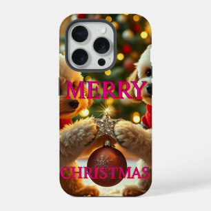 ZWEI PUDEL FEIERN WEIHNACHTEN iPhone 15 PRO HÜLLE