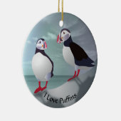 Zwei Puffins Design Ornament (Rechts)