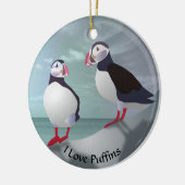 Zwei Puffins Design Ornament (Links)