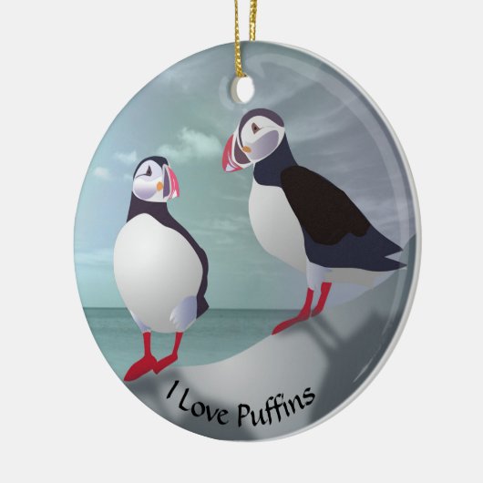 Zwei Puffins Design Ornament (Links)
