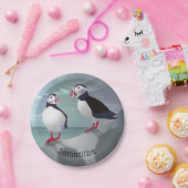 Zwei Puffins Design Pappteller (Party)