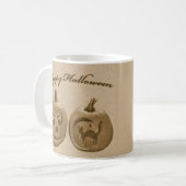 Zwei Pumpkins glückliche Halloween-Tasse Kaffeetasse (Vorderseite Links)