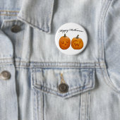 Zwei Pumpkins glückliches Halloween Button (Beispiel)