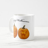 Zwei Pumpkins glückliches Halloween Kaffeetasse (Vorderseite Links)