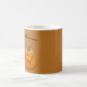 Zwei Pumpkins glückliches Halloween Kaffeetasse (Mittel)