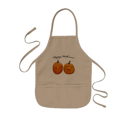 Zwei Pumpkins glückliches Halloween Kinderschürze (Vorne)