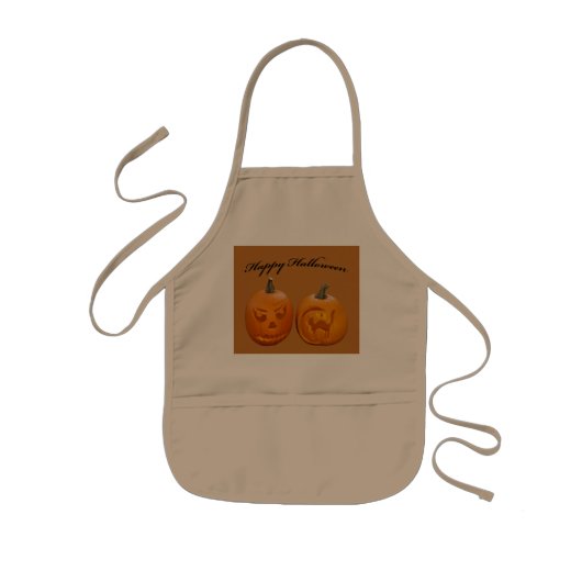 Zwei Pumpkins glückliches Halloween Kinderschürze (Vorne)