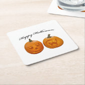 Zwei Pumpkins glückliches Halloween Rechteckiger Pappuntersetzer (angewinkelt)