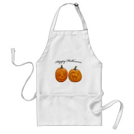 Zwei Pumpkins glückliches Halloween Schürze