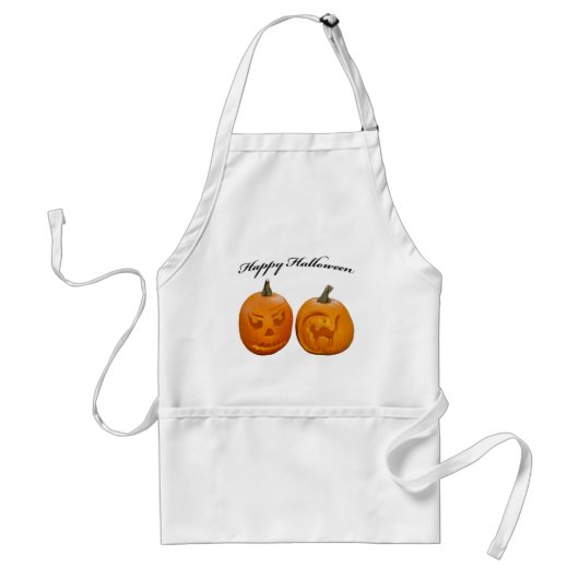 Zwei Pumpkins glückliches Halloween Schürze (Vorne)