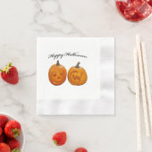 Zwei Pumpkins glückliches Halloween Serviette (Beispiel)