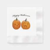 Zwei Pumpkins glückliches Halloween Serviette (Vorderseite)