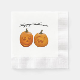 Zwei Pumpkins glückliches Halloween Serviette