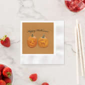 Zwei Pumpkins glückliches Halloween Serviette (Beispiel)