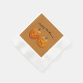 Zwei Pumpkins glückliches Halloween Serviette (Ecke)