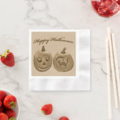 Zwei Pumpkins glückliches Halloween Serviette (Beispiel)