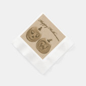 Zwei Pumpkins glückliches Halloween Serviette (Ecke)