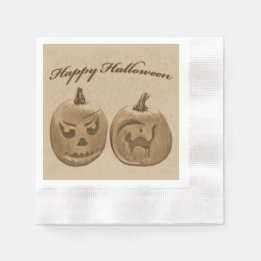 Zwei Pumpkins glückliches Halloween Serviette