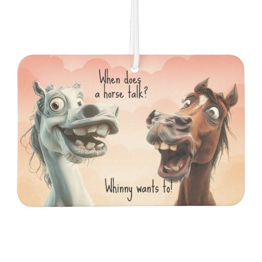 Zwei Quirky Horse Josh Black Pink Autolufterfrischer (Vorderseite)