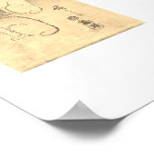 ZWEI RABBITS UND EIN MOONJAPANISCHER DRUCK POSTER (Ecke)