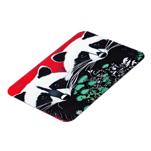 Zwei Raccoons Magnet (Linke Seite)