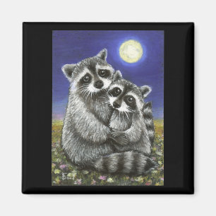 Zwei Raccoons wütend in der Liebe Magnet