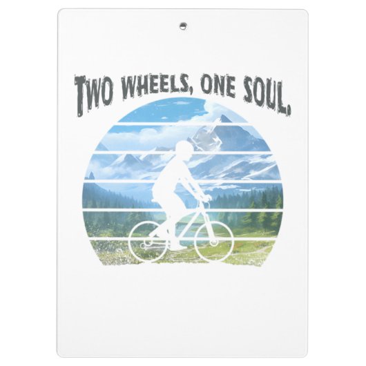 Zwei Räder, ein Soul. Radsport Klemmbrett (Rückseite)