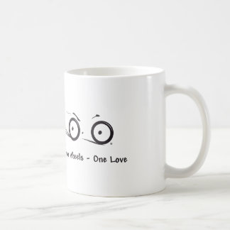 Zwei Räder - eine Liebe-Logo-Marken-Schalen Kaffeetasse