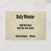 Zwei Räder eines Westernlastwagens Visitenkarte (Rückseite)