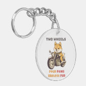 Zwei Räder vier Paws Endloser Spaß im Freien Schlüsselanhänger (Vorderseite links)
