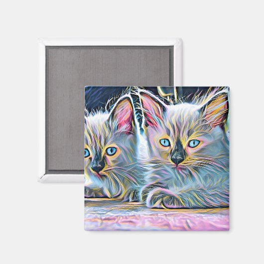 Zwei Ragdoll-Kätzchen Magnet (Vorderseite/Rückseite)