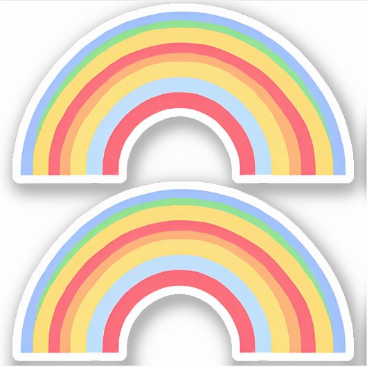 Zwei Rainbow Shaped Stickers Aufkleber (Vorderseite)