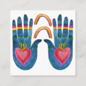 Zwei Rainbows für die Heilung Quadratische Visitenkarte (Vorderseite)