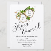 Zwei Ränge als eine flache Hochzeitseinladung Einladung (Vorderseite)