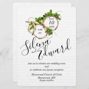 Zwei Ränge als eine flache Hochzeitseinladung Einladung