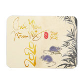Zwei Rats Bamboo Vietnamese Neujahr 2020 HFM Magnet (Horizontal)