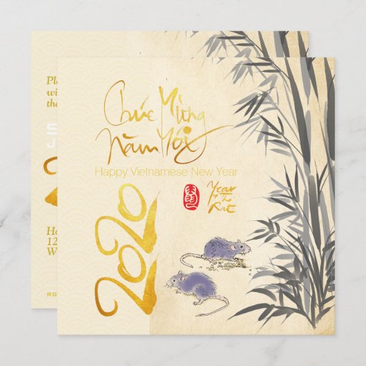 Zwei Rats Bamboo Vietnamese Neujahr 2020 SFC (Vorne/Hinten)