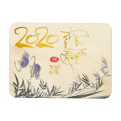 Zwei Rats Bamboo Vietnamese Neujahr 2020 VFM Magnet (Horizontal)