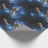 Zwei Raum-Katzen, die um Galaxie schwimmen Geschenkpapier (Ecke)