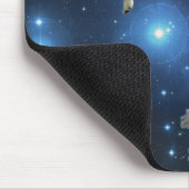Zwei Raum-Katzen, die um Galaxie schwimmen Mousepad (Ecke)