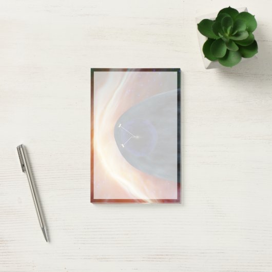 Zwei Raumschiffe der Voyager entdecken den turbule Post-it Klebezettel (Büro)