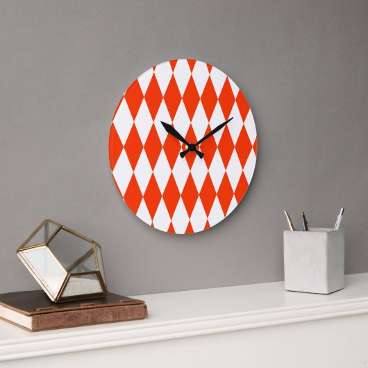 Zwei Rauten Große Wanduhr (Büro)