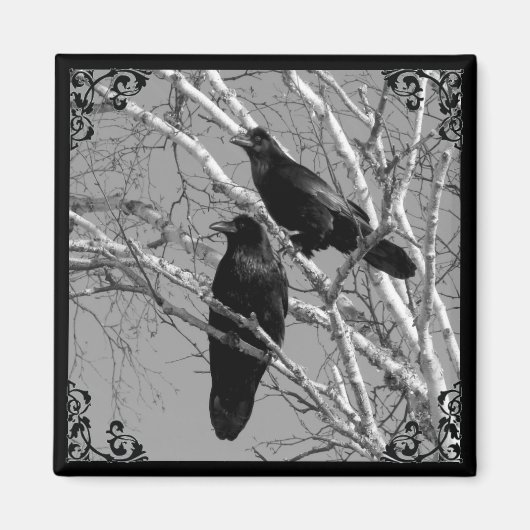 Zwei Ravens Gothic-Magnete Magnet (Vorne)